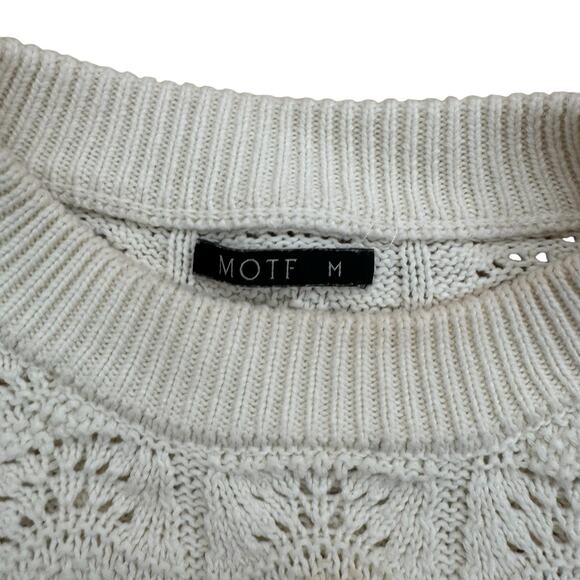 MOTF PREMIUM RUFFLE OPEN-KNIT SWEATER Size Medium - Picture 4 of 4